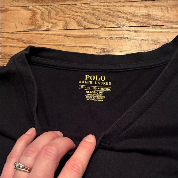 Polo by Ralph Lauren Men's Black Tee with Red Emblem - Picture 2 of 5